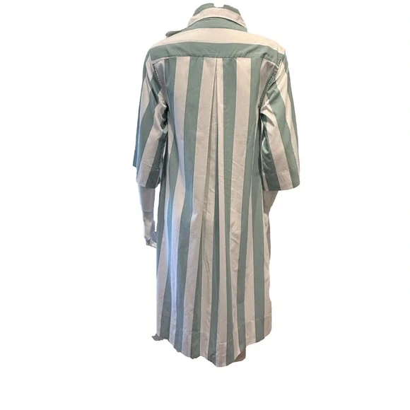 Atlantic-Pacific x LAKE Marni Caftan Azure Stripe Turquoise Cabana Small NWOT - Picture 6 of 7